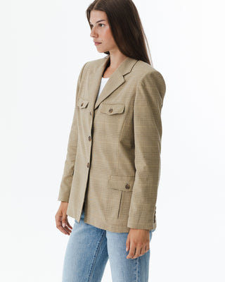 Vintage Classic Plaid Blazer Jacket