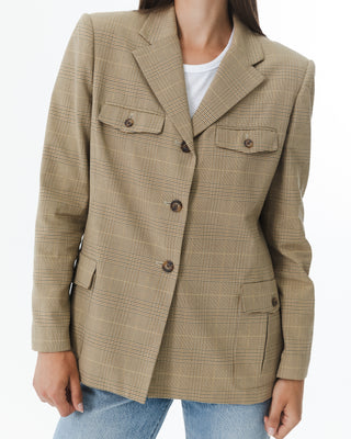 Vintage Classic Plaid Blazer Jacket