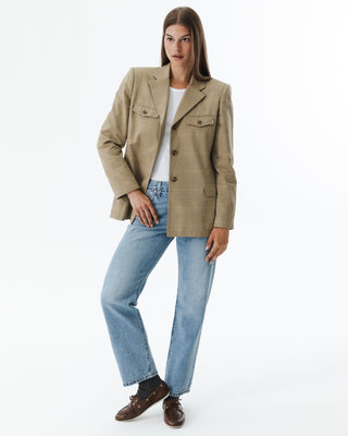 Vintage Classic Plaid Blazer Jacket