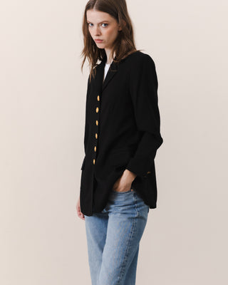 Wool Blazer with Gold Buttons