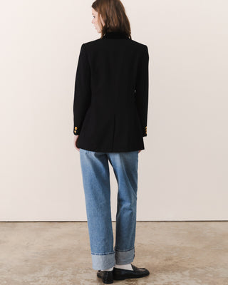 Wool Blazer with Gold Buttons