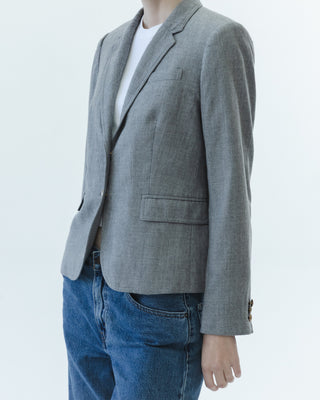 Wool Schoolboy Blazer in Gray