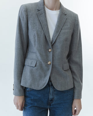 Wool Schoolboy Blazer in Gray