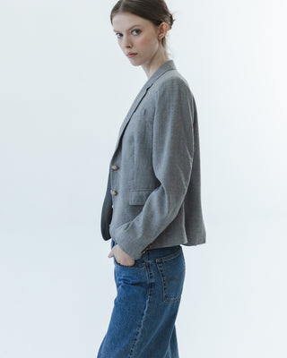 Wool Schoolboy Blazer in Gray