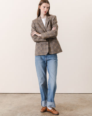 Tan Plaid Wool Blazer