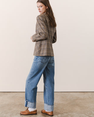 Tan Plaid Wool Blazer