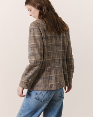 Tan Plaid Wool Blazer
