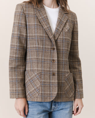 Tan Plaid Wool Blazer