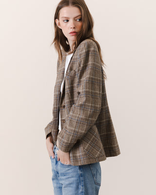 Tan Plaid Wool Blazer