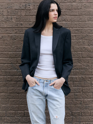 Vintage Classic Blazer in Dark Gray