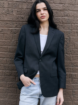 Vintage Classic Blazer in Dark Gray