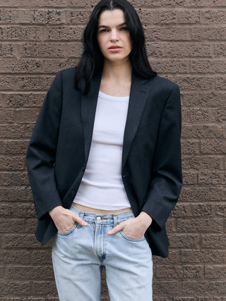 Vintage Classic Blazer in Dark Gray