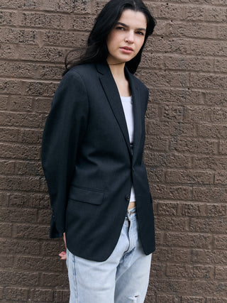 Vintage Classic Blazer in Dark Gray