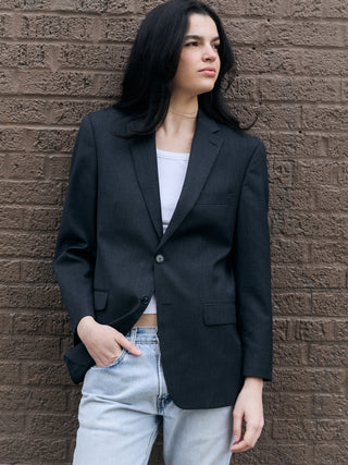 Vintage Classic Blazer in Dark Gray