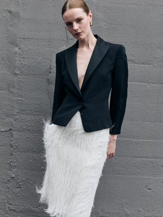 Vintage Fitted Tuxedo Style Blazer