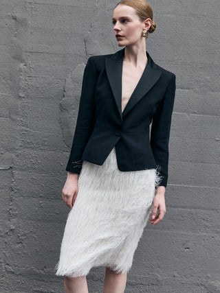 Vintage Fitted Tuxedo Style Blazer