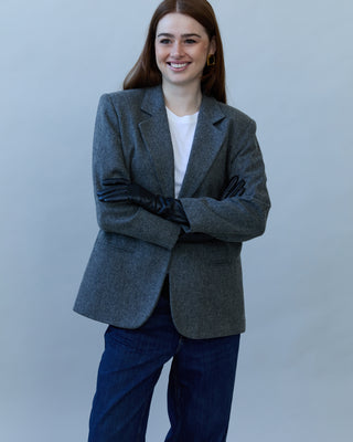 Feminine Fit Wool Blazer in Dark Gray