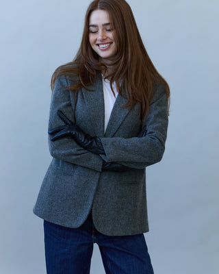 Feminine Fit Wool Blazer in Dark Gray