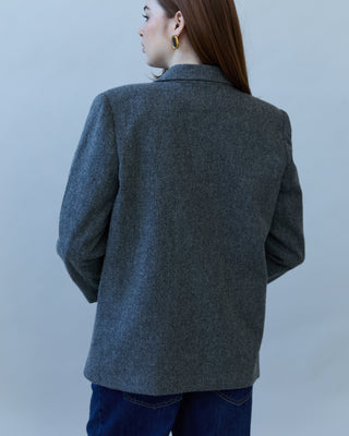 Feminine Fit Wool Blazer in Dark Gray