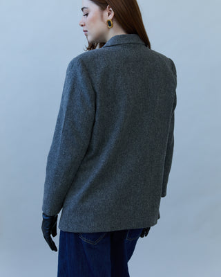 Feminine Fit Wool Blazer in Dark Gray