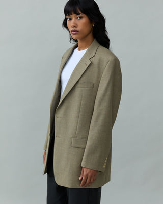 Classic Wool Blazer in Tan