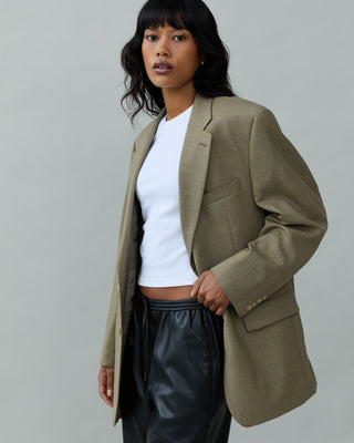 Classic Wool Blazer in Tan