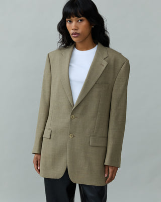 Classic Wool Blazer in Tan