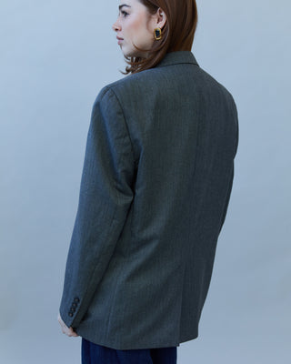 Vintage Classic Blazer in Gray Herringbone