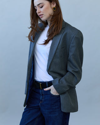 Vintage Classic Blazer in Gray Herringbone