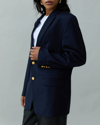 Vintage Blazer with Gold Buttons in Navy