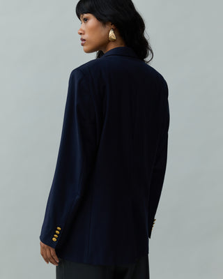 Vintage Blazer with Gold Buttons in Navy