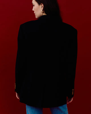 Classic Blazer with Gold Buttons in Black