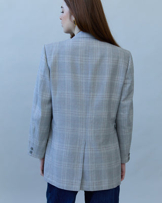 Vintage Classic Blazer in Gray Plaid