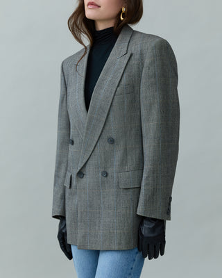 Double-breasted Wool Blazer in Gray