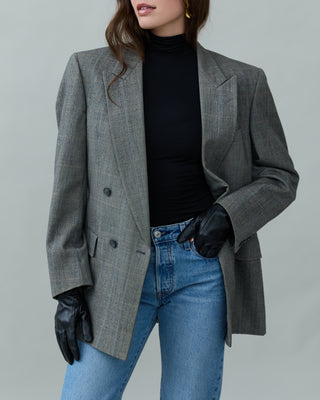 Double-breasted Wool Blazer in Gray