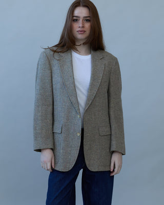 Vintage Blazer in Speckled Gray-Tan