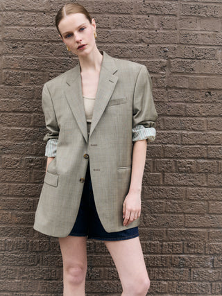 Vintage Oversized Blazer in Taupe