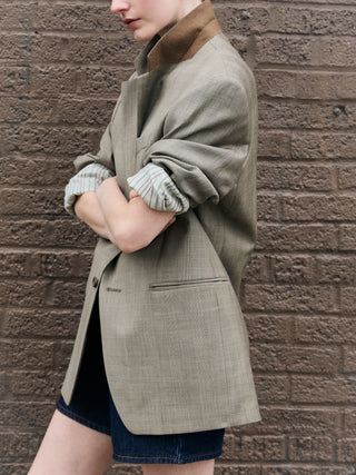 Vintage Oversized Blazer in Taupe