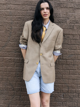 Classic Oversized Blazer in Beige