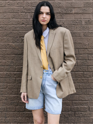 Classic Oversized Blazer in Beige