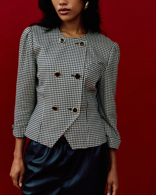 Vintage Cropped Houndstooth Jacket