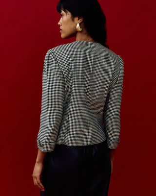 Vintage Cropped Houndstooth Jacket