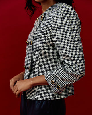 Vintage Cropped Houndstooth Jacket
