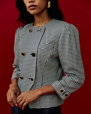 Vintage Cropped Houndstooth Jacket