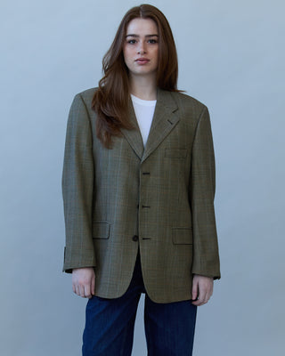Vintage Wool Blazer in Houndstooth Multi