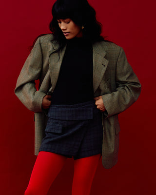 Vintage Wool Blazer in Houndstooth Multi