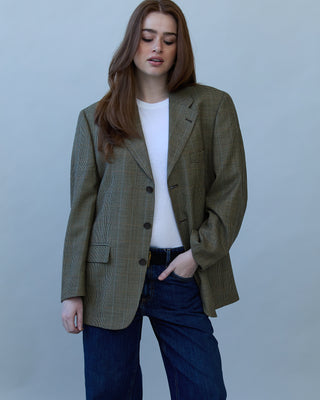 Vintage Wool Blazer in Houndstooth Multi