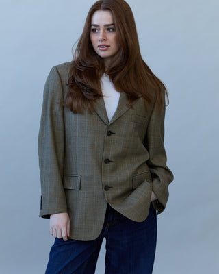 Vintage Wool Blazer in Houndstooth Multi