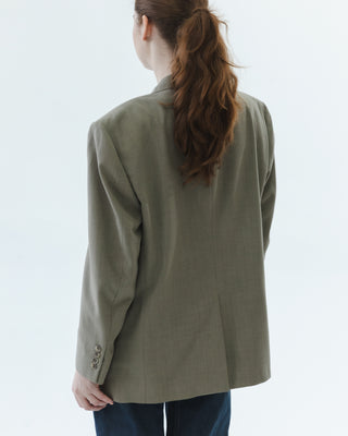 Oversized Wool Blazer in Taupe