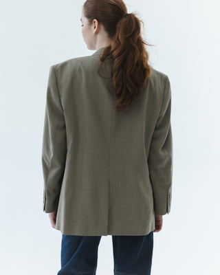 Oversized Wool Blazer in Taupe